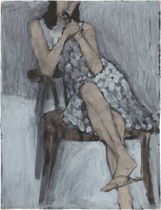 Untitled (Seated Woman, Patterned Dress)