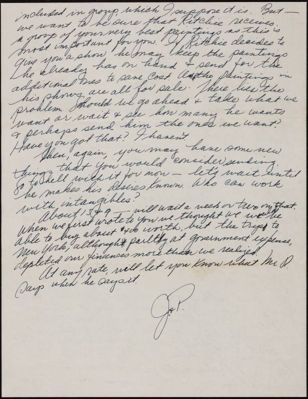 Correspondence from Josephine “Jo” Kantor (later Morris) and Paul Kantor to Richard Diebenkorn