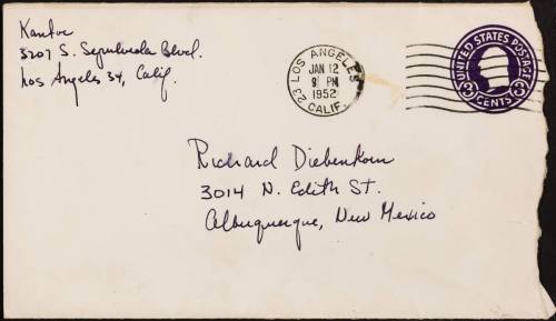 Correspondence from Paul Kantor to Richard and Phyllis Diebenkorn