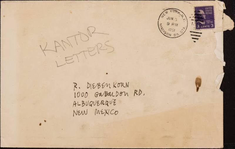 Envelope for the letters from Josephine “Jo” Kantor (later Morris) and Paul Kantor to Richard and Phyllis Diebenkorn