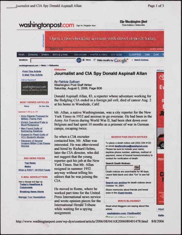 Were ALLAN, 2000 and Washington Post obituary (2006)