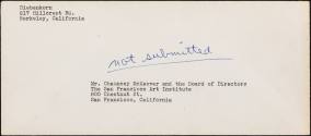 SAN FRANCISCO ART INSTITUTE, SFAI. JACK SCHAEFER. WILLIAM O. BARRETT. PEGGY CABOT BROWN. 1963-1 ...