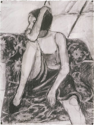 Untitled (Seated Woman on Flowered Sofa)
