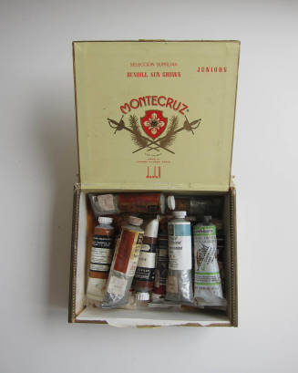 Studio Materials, Cigar Box with Paints
