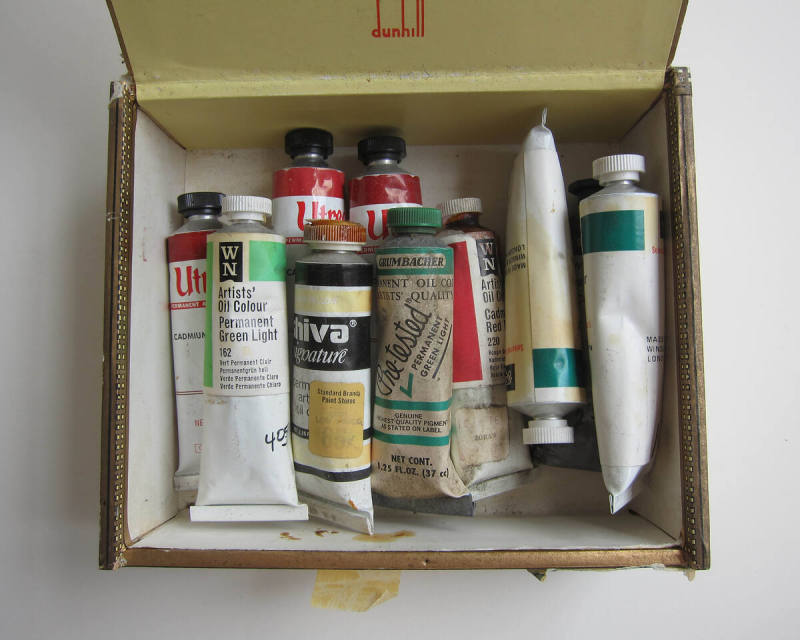 Studio Materials, Cigar Box w Paints