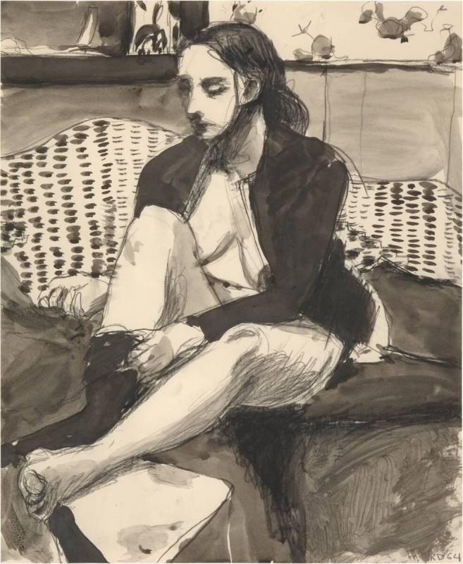 Untitled (Seated Woman, Wicker Couch)