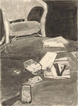 Untitled (Still Life, Table Top, Cane Chair)