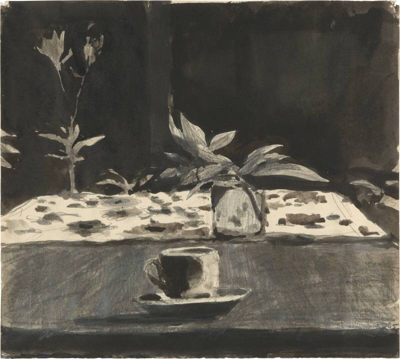 Still Life With Cup and Leaves
