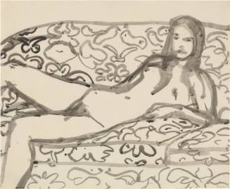Untitled (Reclining Nude on Flowered Sofa)