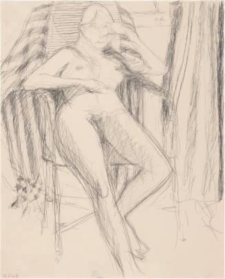 Untitled (Seated Nude with Curtain)