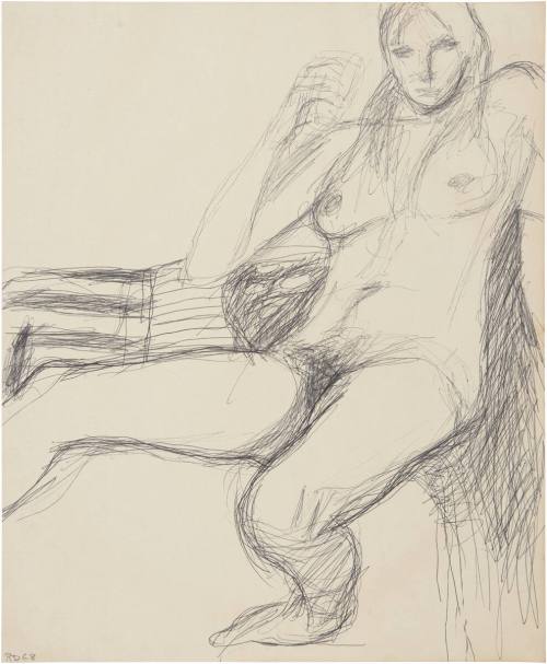 Untitled (Seated Nude with Glass)