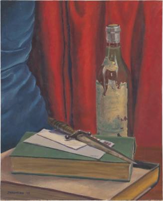Still Life with Knife and Wine Bottle