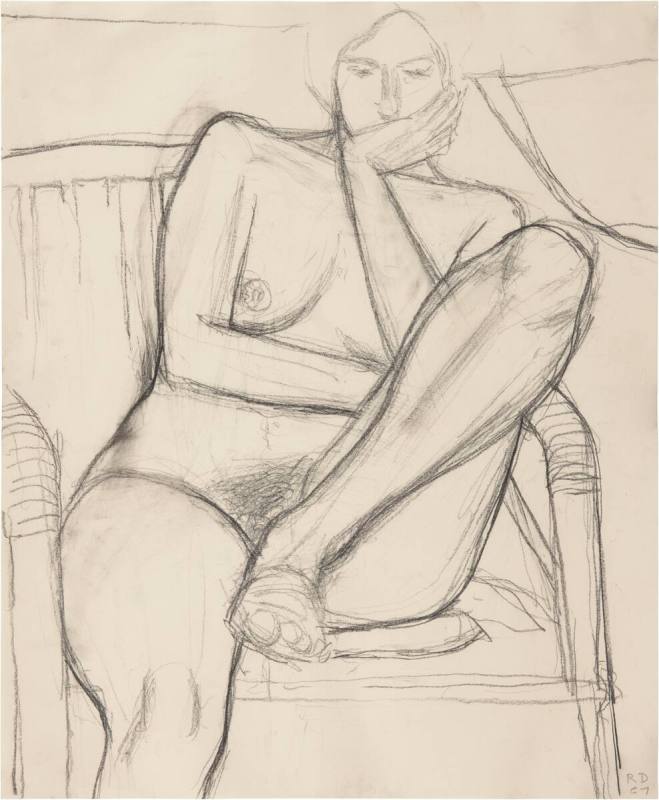 Untitled (Seated Nude, Leg Raised)