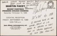 MARTIN FACEY, 1988-1989